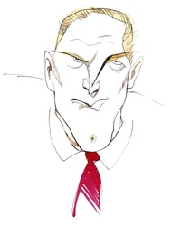 Kirk Douglas - Karikatur des amerikanischen Schauspielers und Regisseurs (geboren 1916)